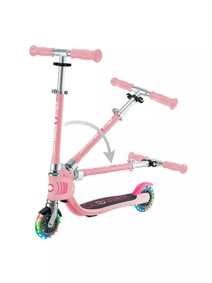 Globber Flow Foldable Junior Lights 2 Wheels Scooter Ride-On Pastel Pink