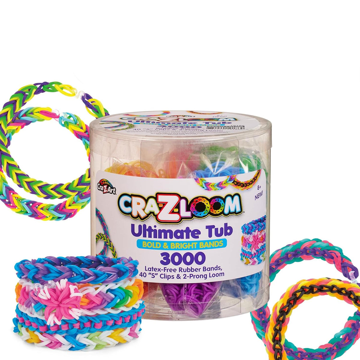 Cra - Z - Loom Ultimate Tub 3000 - Piece Rubber Band Bracelet Making Kit for Kids