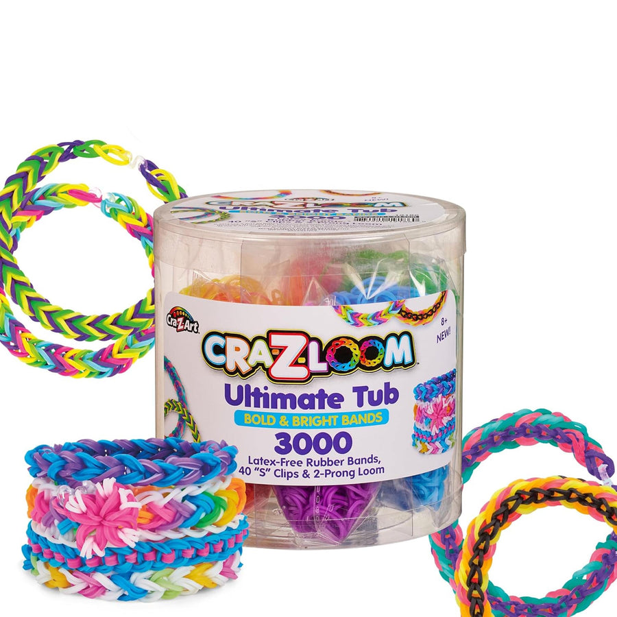 Cra - Z - Loom Ultimate Tub 3000 - Piece Rubber Band Bracelet Making Kit for Kids