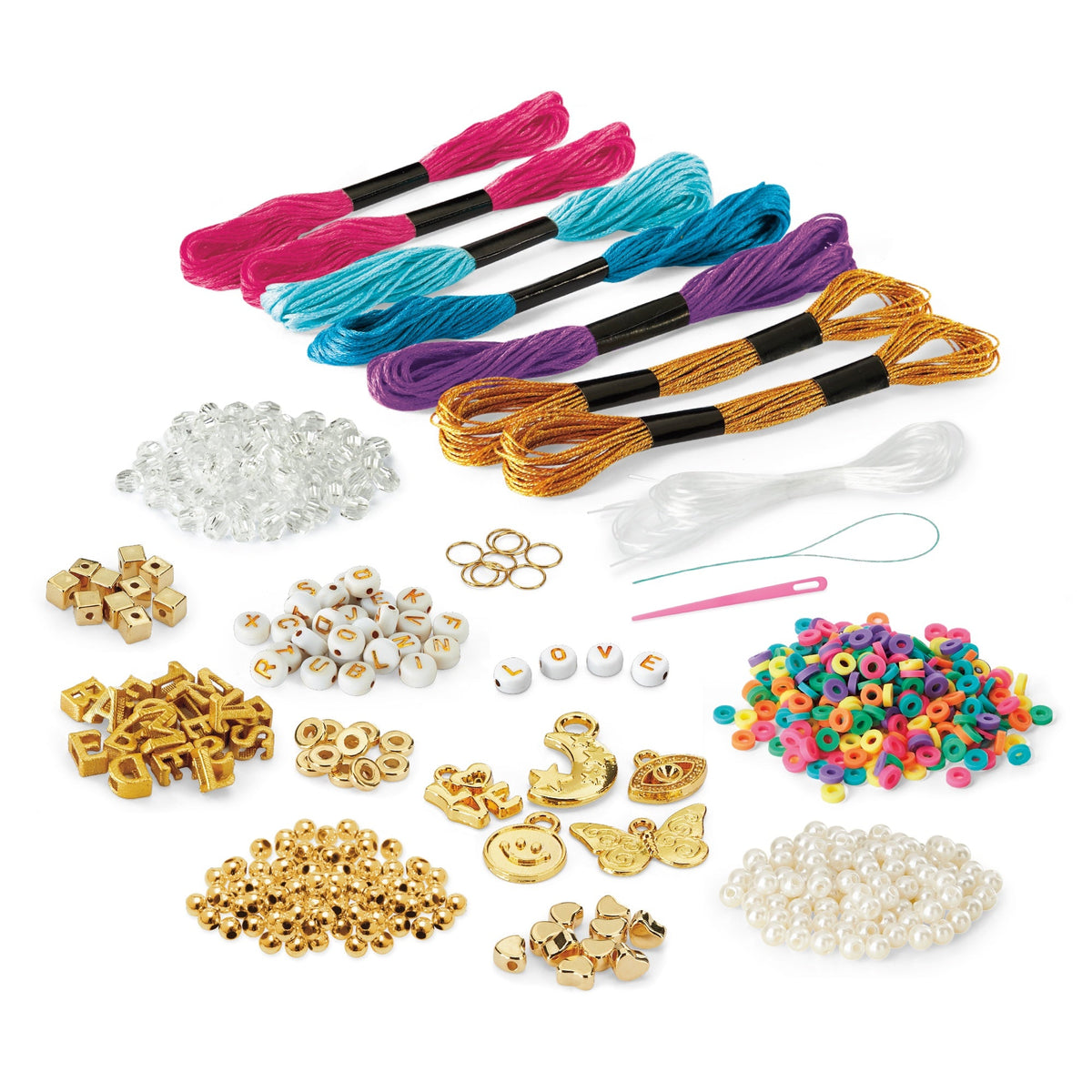 Shimmer 'n Sparkle Sparkling A-Z Fashion Bracelet Making Kit with Alphabet Beads for Kids