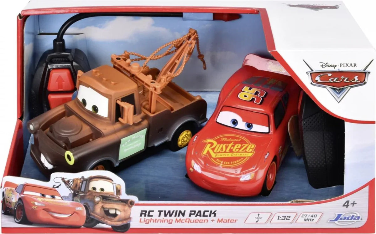 Disney Cars Lightning McQueen & Mater 1:32 RC Car Twin Pack