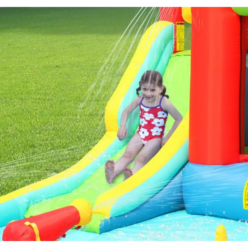 Happy Hop Jump & Splash Double Blaster Inflatable Water Slide for Kids - 400x300x220cm