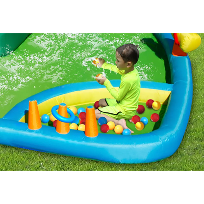 Happy Hop The Oasis 7-in-1 Inflatable Water Slide for Kids - 430x375x205cm