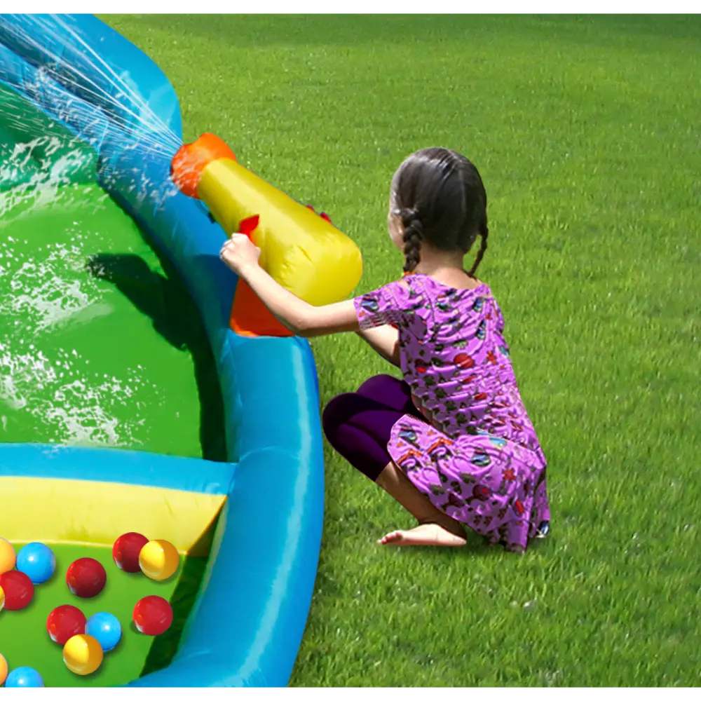 Happy Hop The Oasis 7-in-1 Inflatable Water Slide for Kids - 430x375x205cm