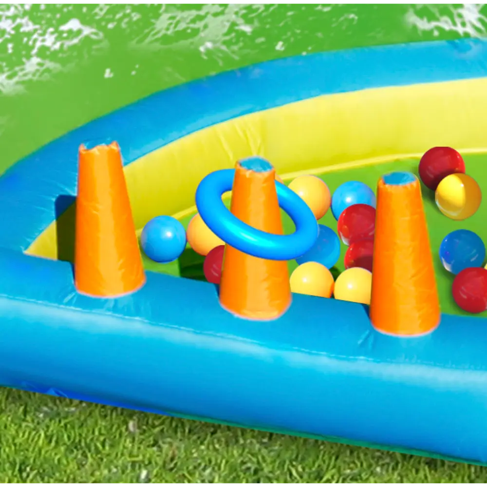 Happy Hop The Oasis 7-in-1 Inflatable Water Slide for Kids - 430x375x205cm