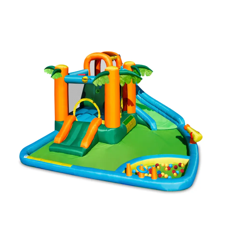 Happy Hop The Oasis 7-in-1 Inflatable Water Slide for Kids - 430x375x205cm