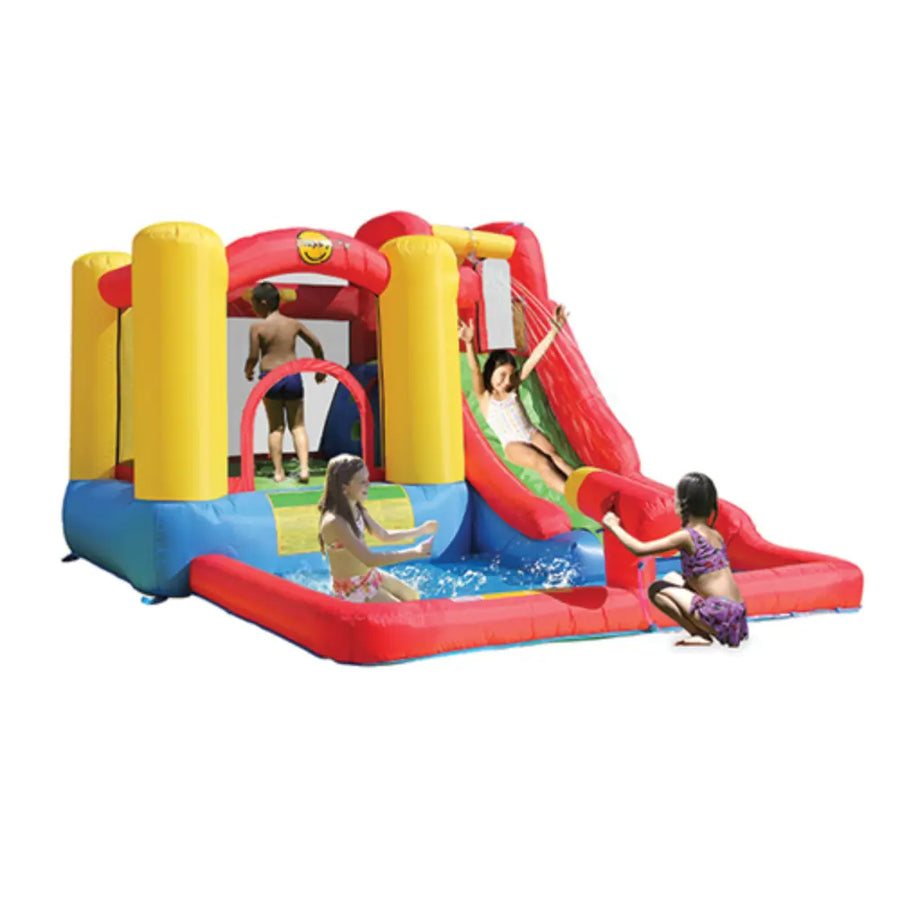 Happy Hop Inflatable Jump & Splash Cannon Water Slide for Kids - 350x280x190cm
