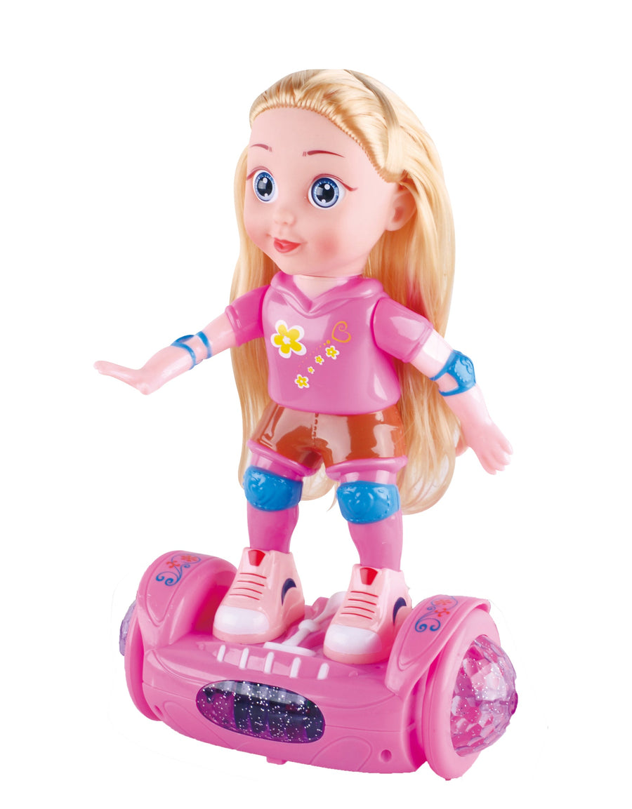 Power Joy Leila Scooter Doll 28cm with Light & Music Fashion Doll Scooter Playset