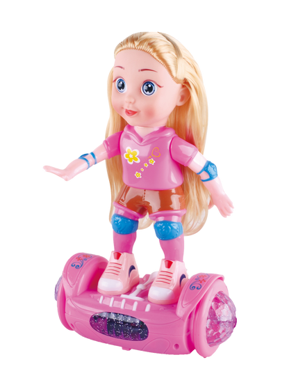 Power Joy Leila Scooter Doll 28cm with Light & Music Fashion Doll Scooter Playset