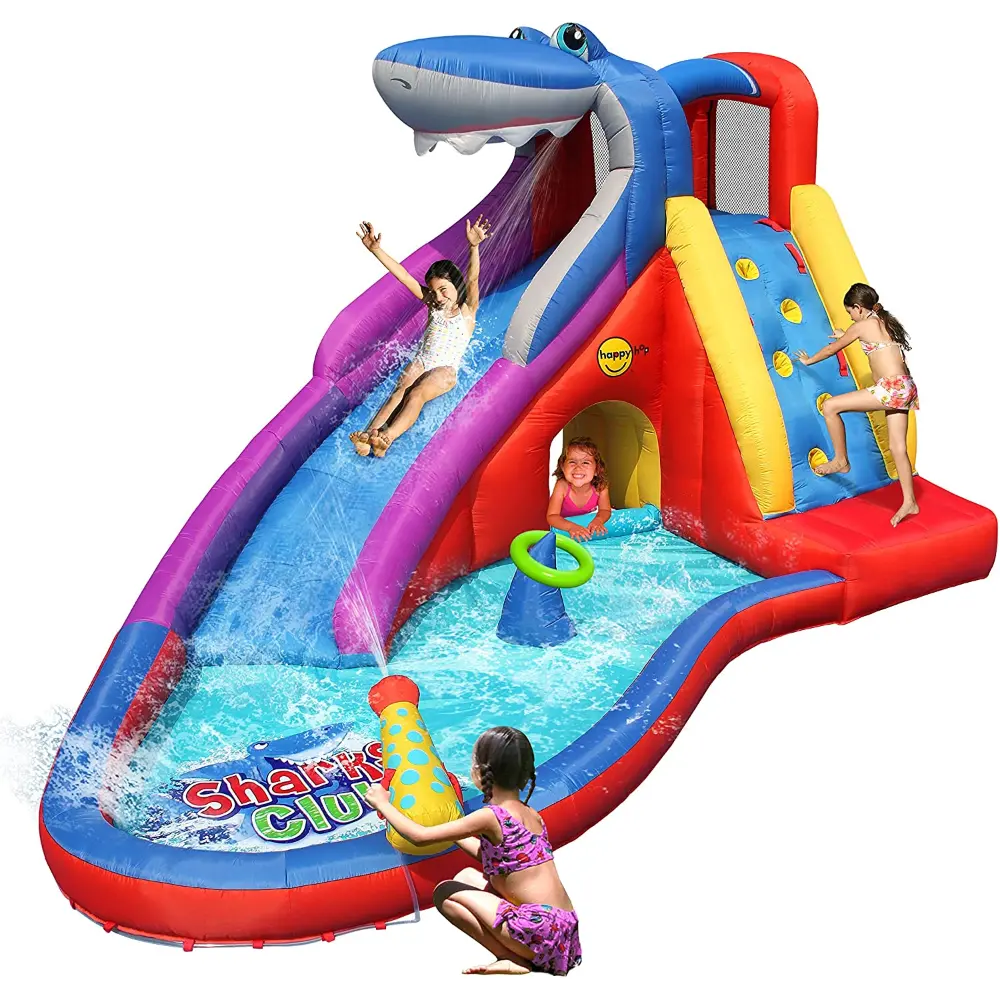 Happy Hop Shark Club Inflatable Water Slide for Kids - 450x320x240cm