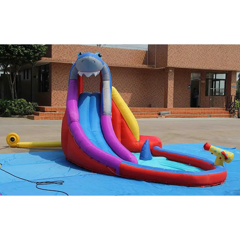 Happy Hop Shark Club Inflatable Water Slide for Kids - 450x320x240cm