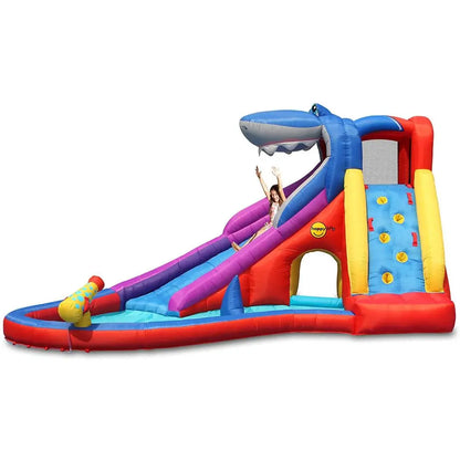 Happy Hop Shark Club Inflatable Water Slide for Kids - 450x320x240cm