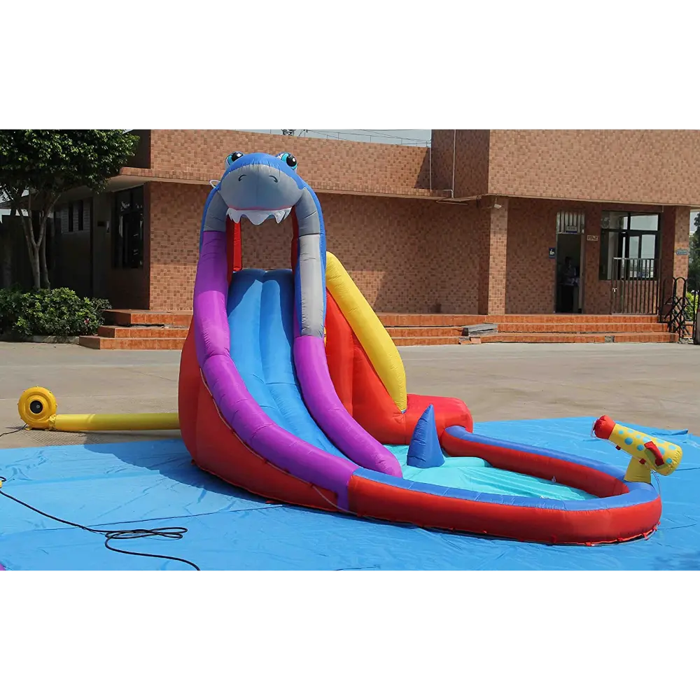 Happy Hop Shark Club Inflatable Water Slide for Kids - 450x320x240cm