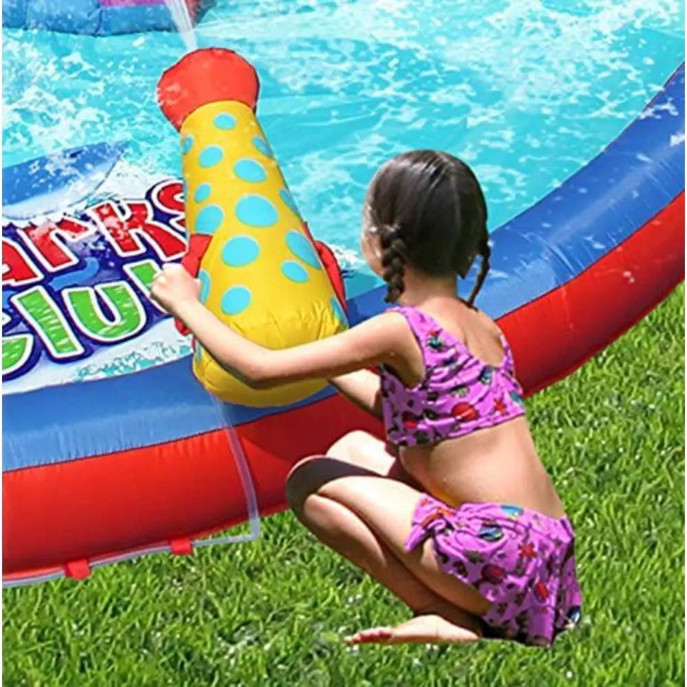 Happy Hop Shark Club Inflatable Water Slide for Kids - 450x320x240cm