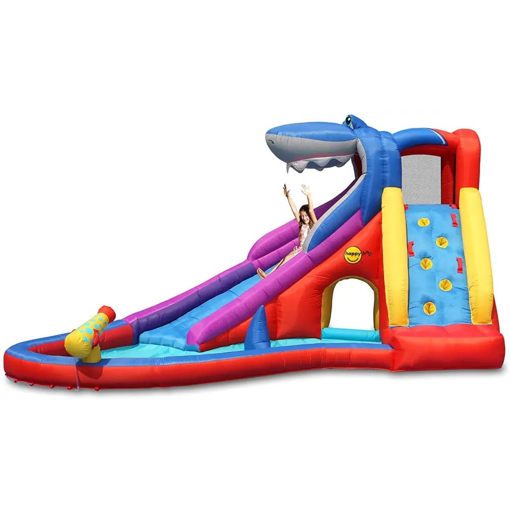Happy Hop Shark Club Inflatable Water Slide for Kids - 450x320x240cm