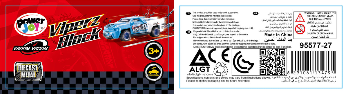 Power Joy Vroom Die-Cast Viperz Block Vehicles