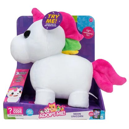 Adoptme Plush Neon Unicorn 12 Inch Battery-Operated