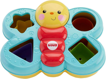 Fisher-Price Butterfly Shape Sorter Baby Toy with 6 Blocks