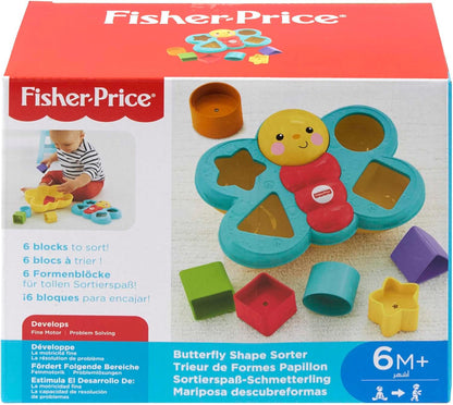 Fisher-Price Butterfly Shape Sorter Baby Toy with 6 Blocks