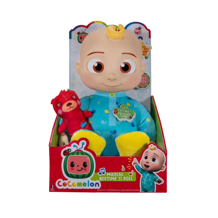 CoComelon Musical Bedtime JJ Soft Doll for Toddlers and Preschool Kids