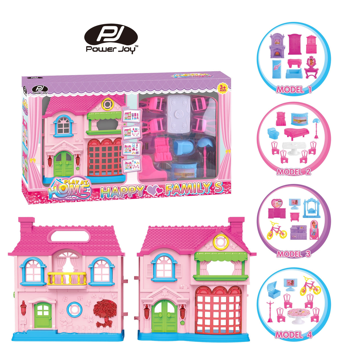 Power Joy Playhome Happy Family Playset for Kids Assortment