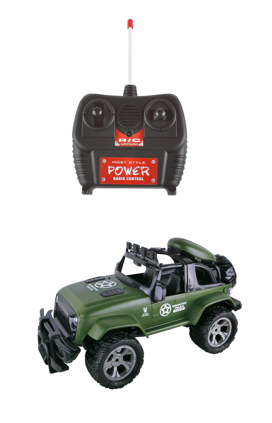 Kidzpro 1:10 RC Monster Truck with Lights - Assorted Colors, Random Selection