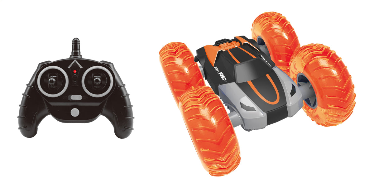 Demoz RC Cyclone Blitz 2.4GHz Battery-Operated Stunt Car with LED Lights - Sold per piece (Selection is random and subject to availability)