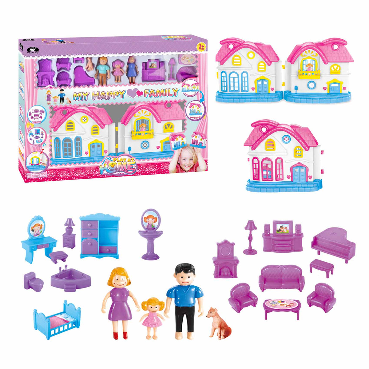Power Joy Playhome My Happy Family Playset Battery-Operated