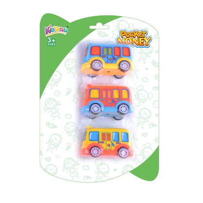 Kidzpro Funky Pull-Back Vehicles Toys for Kids - 3 Pieces Assorted