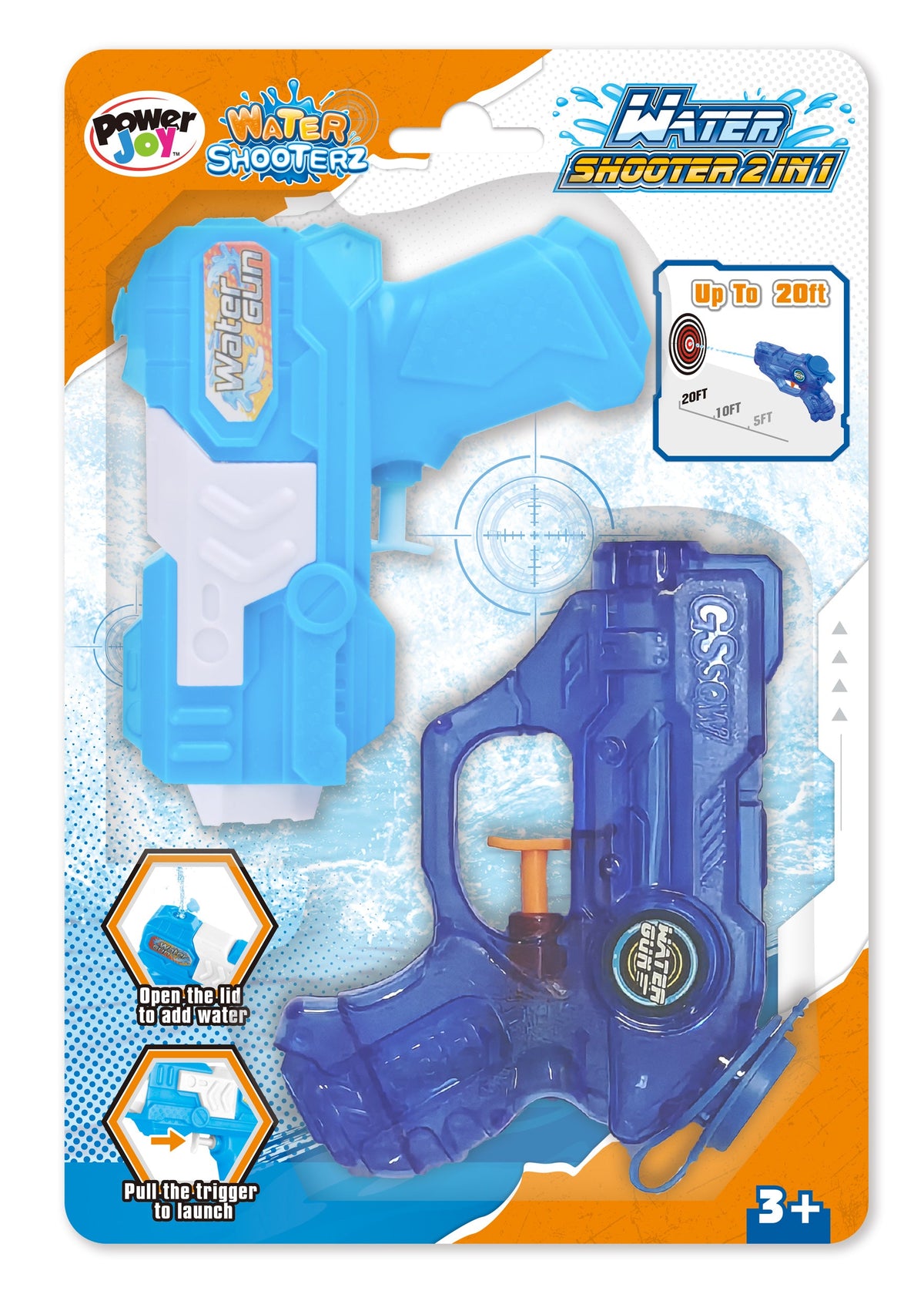 Power Joy Water Shootrz Water Gun 2-in-1 Assortment
