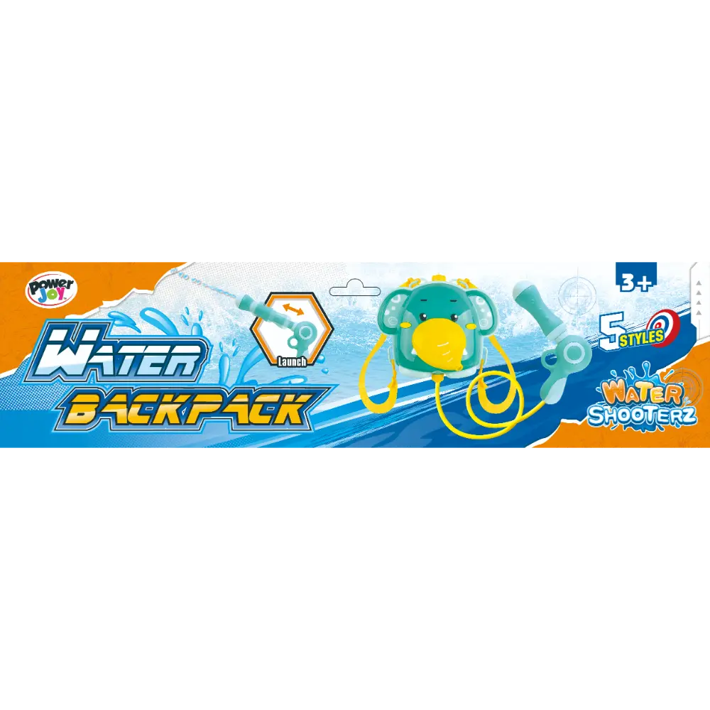 Power Joy Watergun Backpack 5Asst