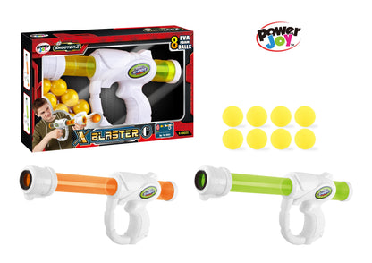 Power Joy Shooterz X-Blaster 6 Foam Ball Blaster with 8 EVA Foam Balls for Kids