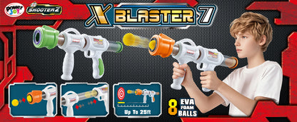 Power Joy Shooterz X-Blaster 7 Air-Pump Foam Ball Blaster with 8 Balls - Assorted Colors, Sold Individually