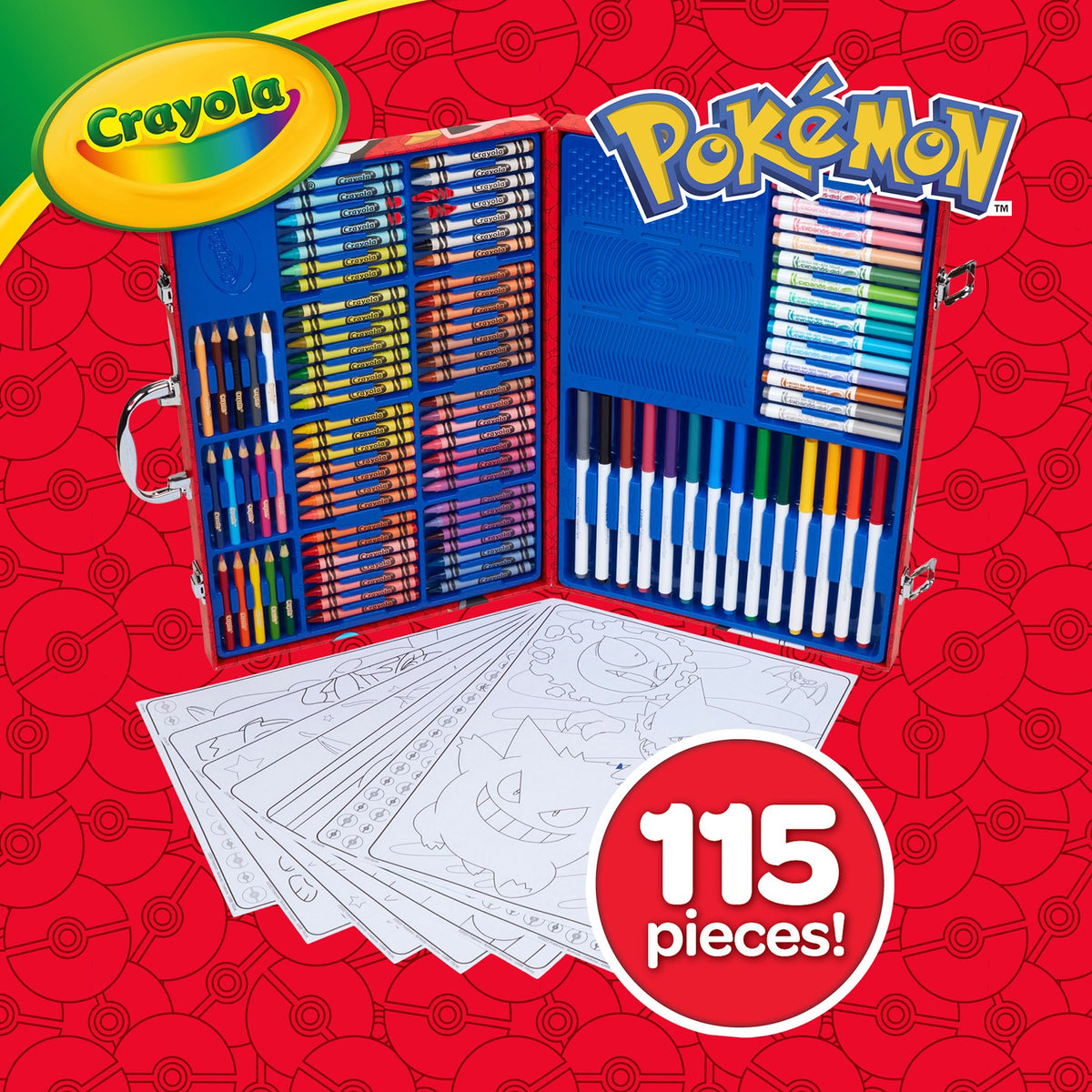 Crayola Pokemon Creative Art Set for Kids - 115 Pieces