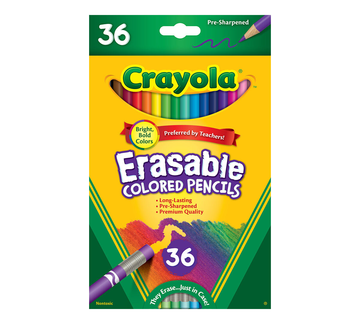 Crayola Kids Erasable Colored Pencil Set 36-pieces