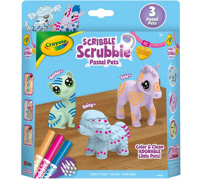 Crayola Scribble Scrubbie Pastel Pet Coloring Set 3-pieces