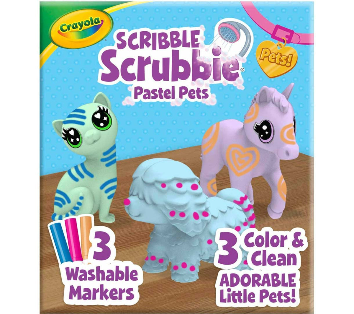 Crayola Scribble Scrubbie Pastel Pet Coloring Set 3-pieces