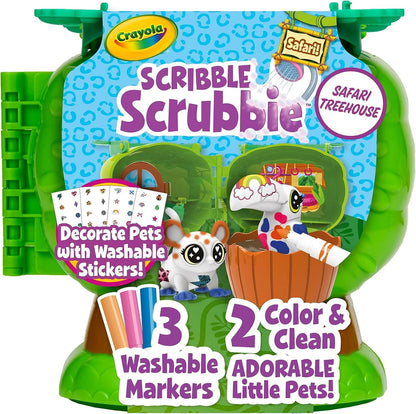 Crayola Scribble Scrubbie Pets Safari Treehouse Playset with Storage Case
