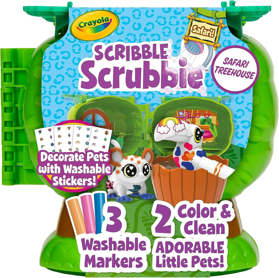 Crayola Scribble Scrubbie Pets Safari Treehouse Playset with Storage Case