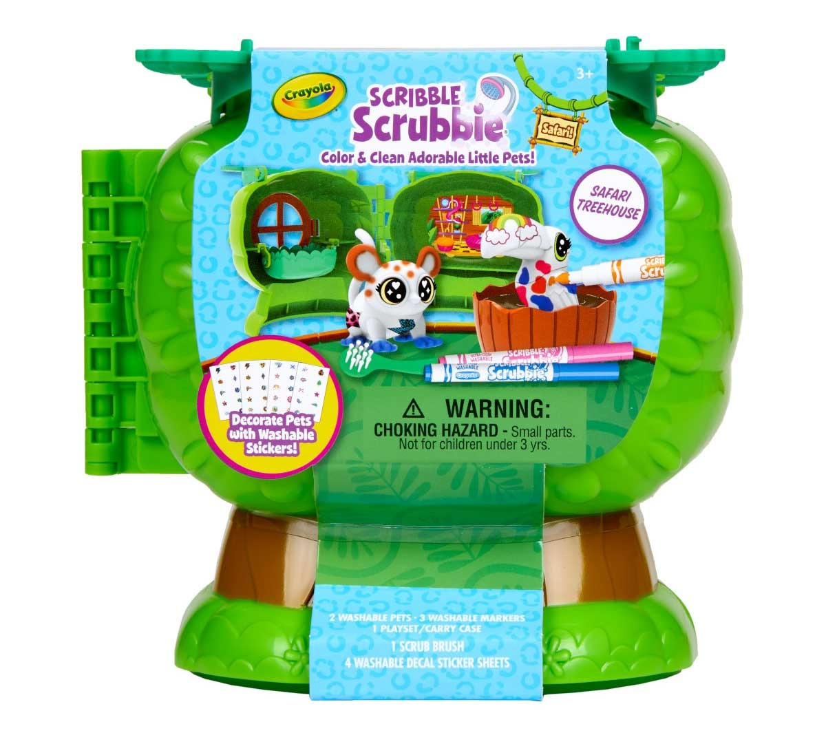 Crayola Scribble Scrubbie Pets Safari Treehouse Playset with Storage Case