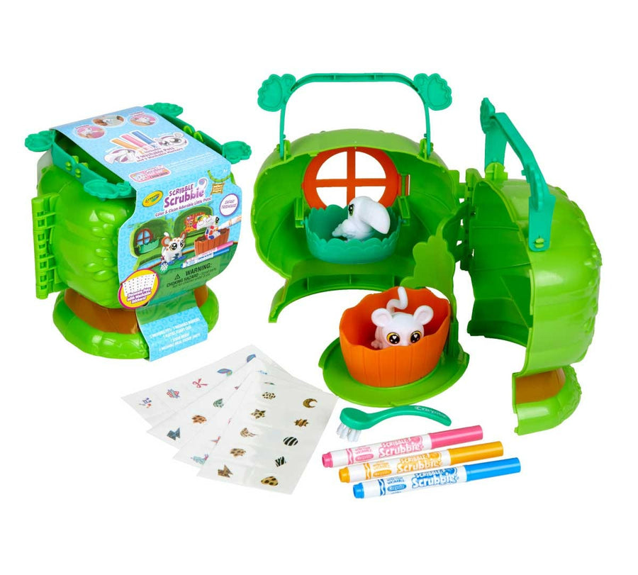 Crayola Scribble Scrubbie Pets Safari Treehouse Playset with Storage Case