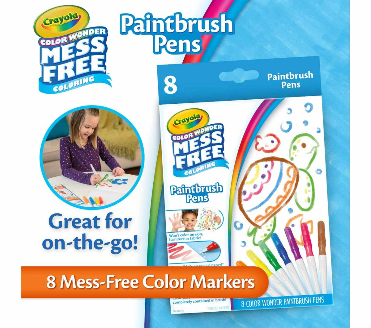 Crayola Color Wonder Mess-Free Paintbrush Pens 8-pieces
