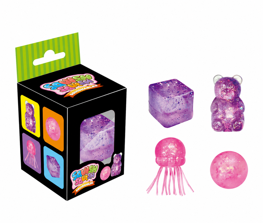 Squish Squishablez Ultra Slow Rise TPR Sensory Squishy Toys for Kids, Stress Relief & Fidget Play Assortment
