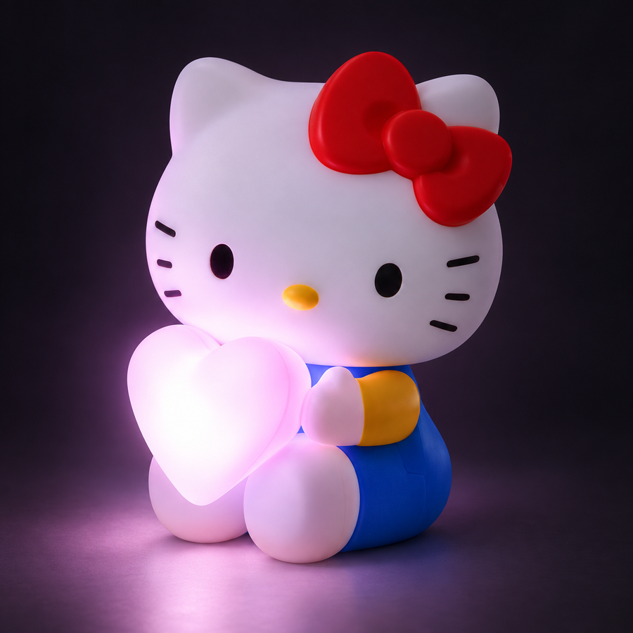 Hello Kitty Shaped LED Light with Glowing Heart 16 cm