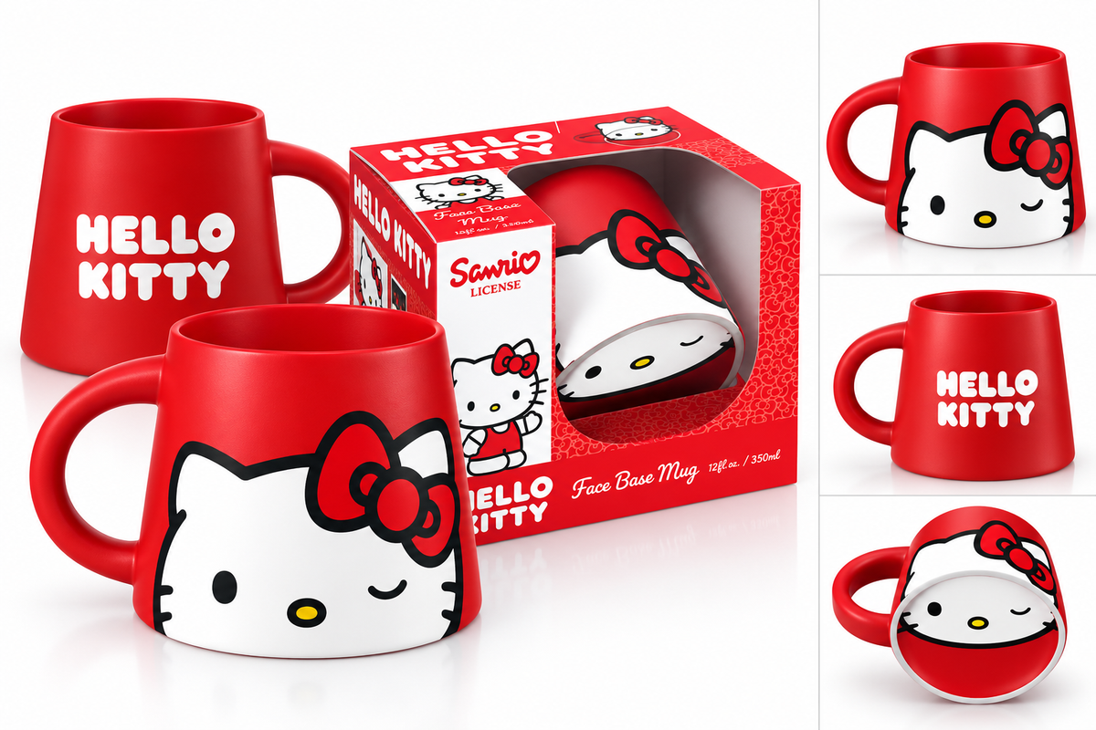 Hello Kitty Winking Face Base Ceramic Mug - 325 ml