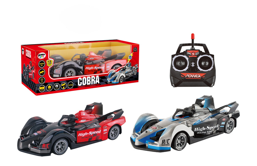 Power Joy RC Cobra with Lights 1:12 Toys for Kids Assorted Colors - Sold per piece (Selection is random and subject to availability)