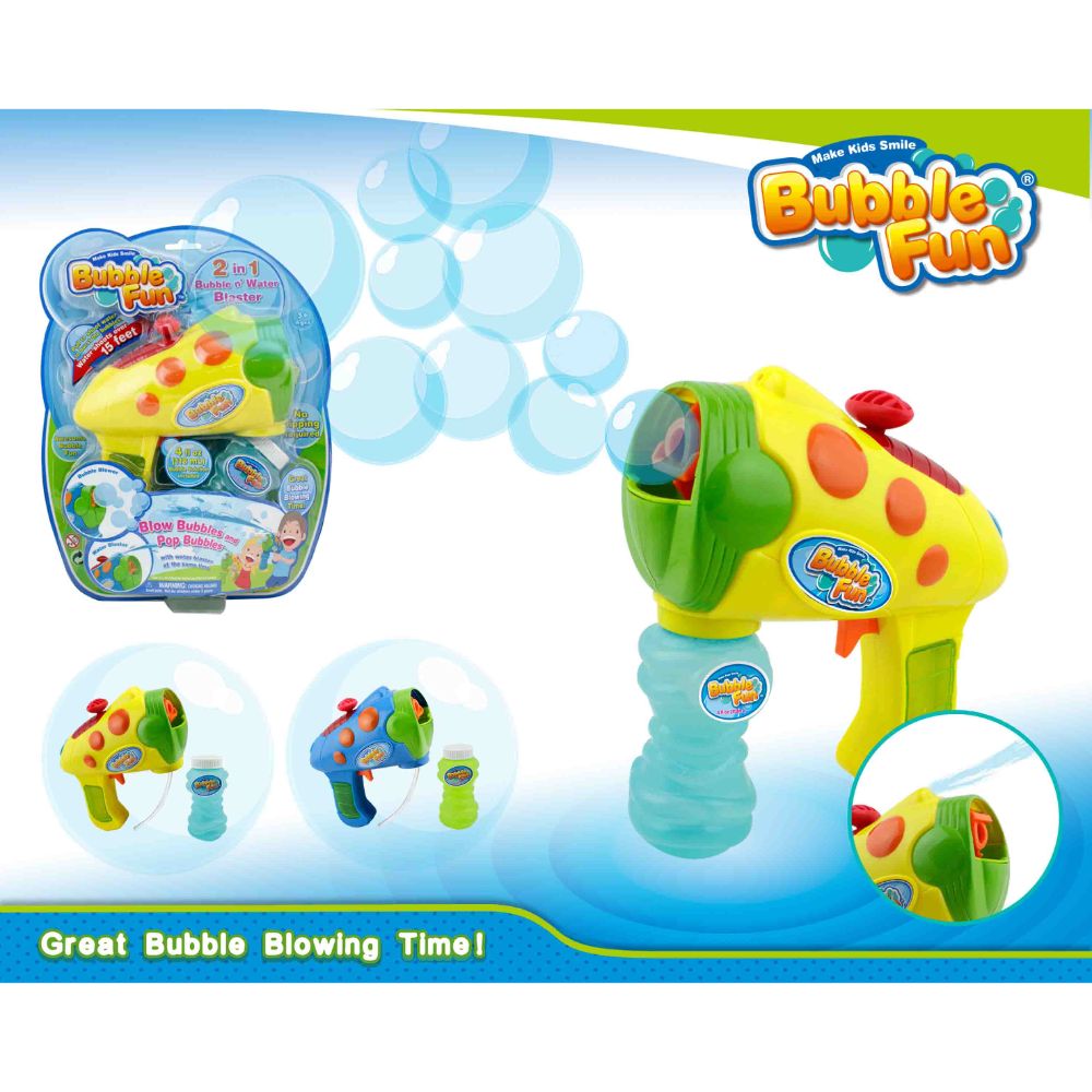 Power Joy Bubble Fun 2-in-1 Water Squirter and Bubble Blaster for Kids