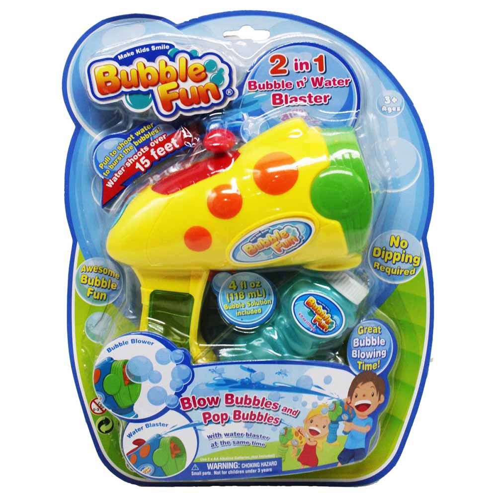 Power Joy Bubble Fun 2-in-1 Water Squirter and Bubble Blaster for Kids