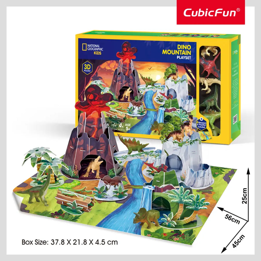 National Geographic Kids 3D Puzzle Dino Mountain Playset 54-Piece