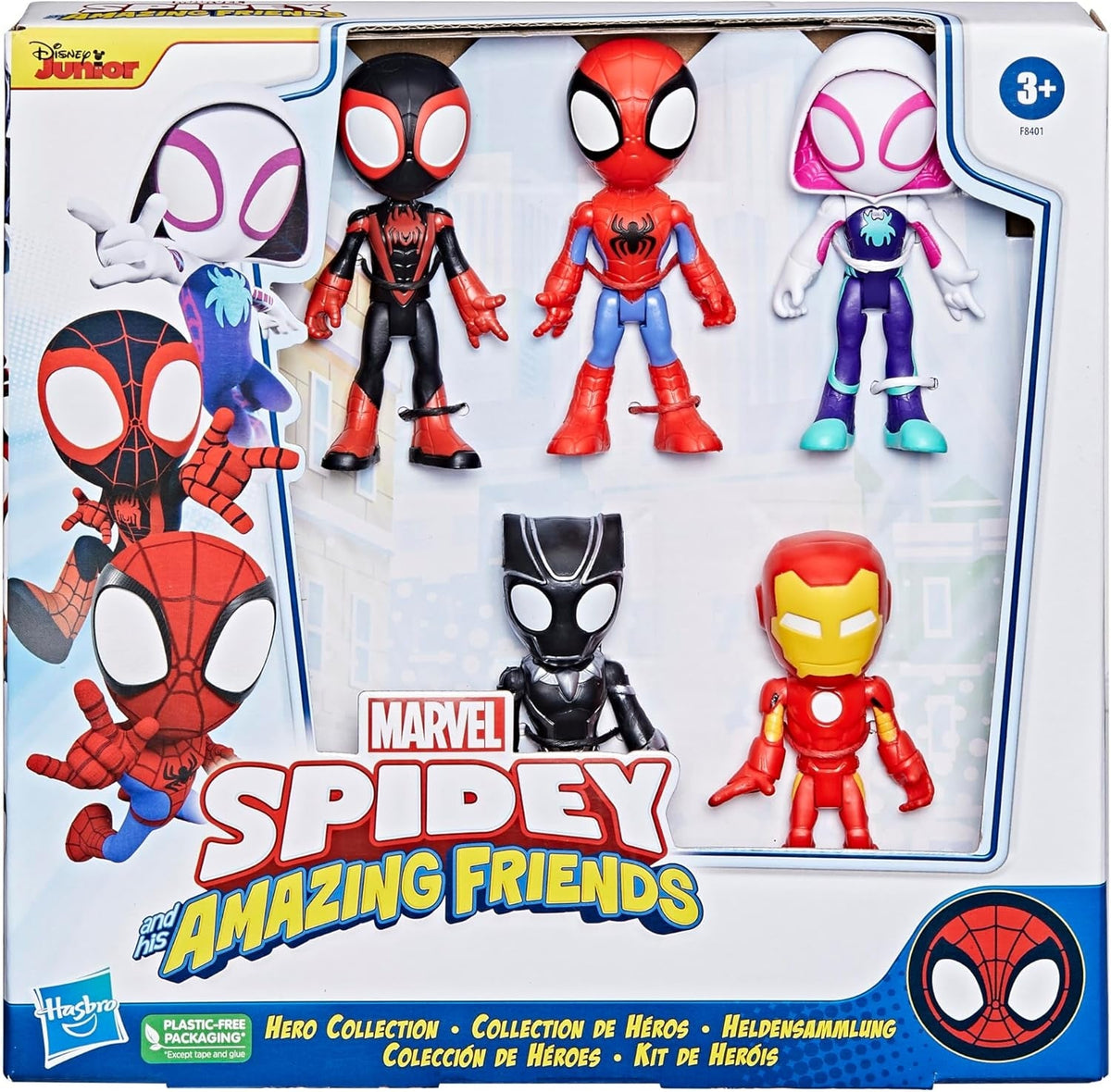Spidey and His Amazing Friends Hero Collection 5-Pack Action Figures  10cm Marvel Superhero Toy Set for Kids